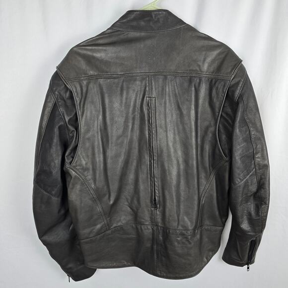Harley Davidson Leather Motorcycle Jacket Men's M Black Biker Bomber USA - Picture 10 of 16
